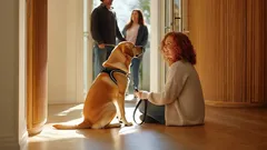 Kuinka opettaa koira ottamaan vieraat rauhallisesti vastaan?